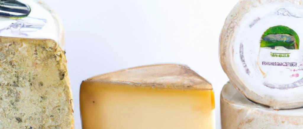 Assorted Abbaye cheeses with rustic packaging and variations in appearance