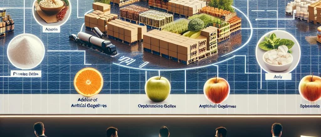 assortment of additive-free food products on neutral background