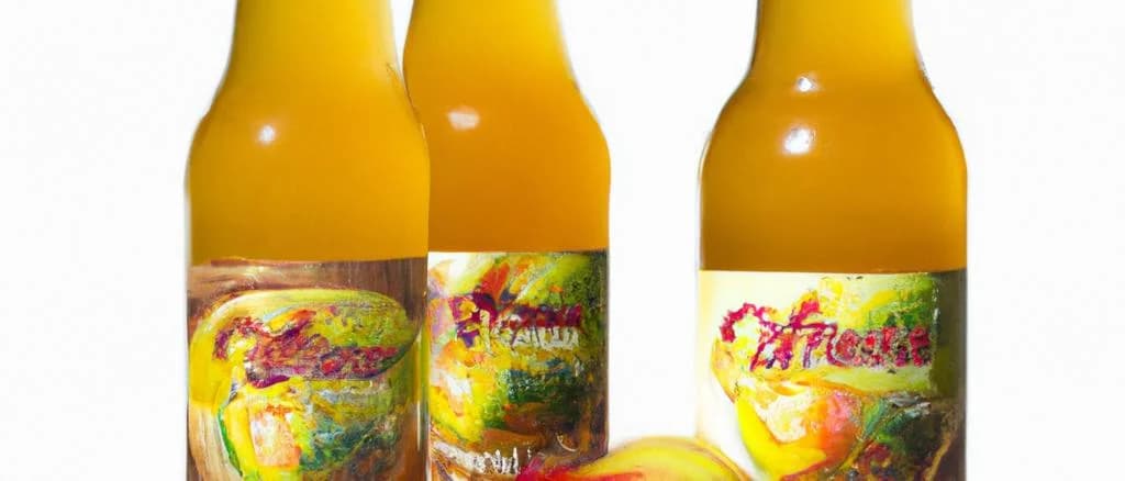 Variety of apple nectar bottles with different packaging