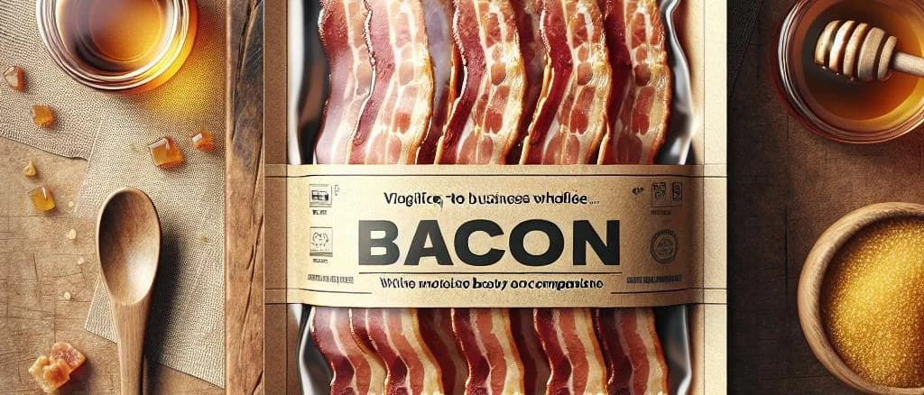 bacon rashers in various packaging formats on a wooden table