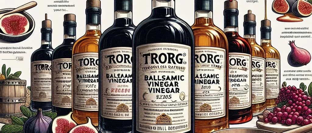 Variety of balsamic vinegar bottles with different labels and packaging