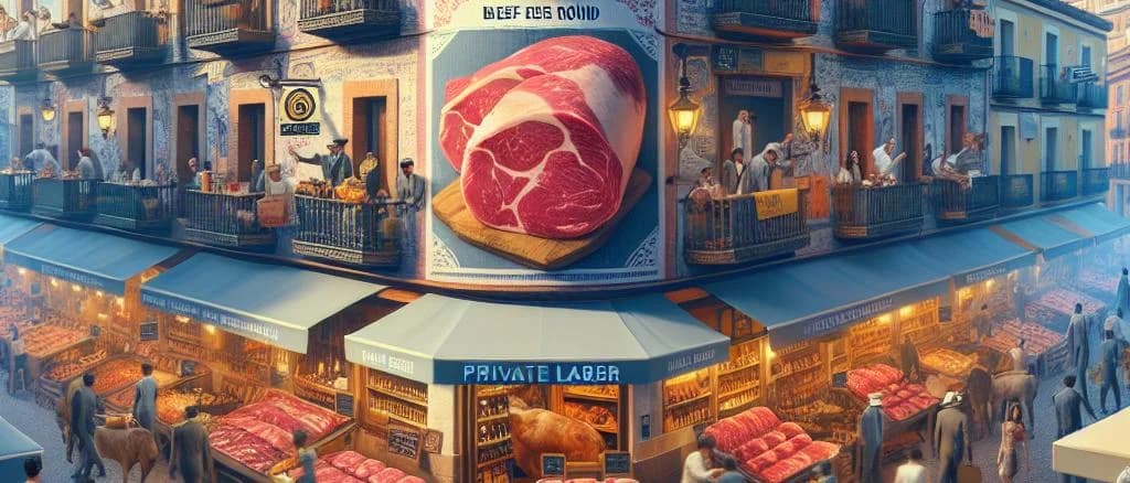 premium beef round cuts with variations in packaging