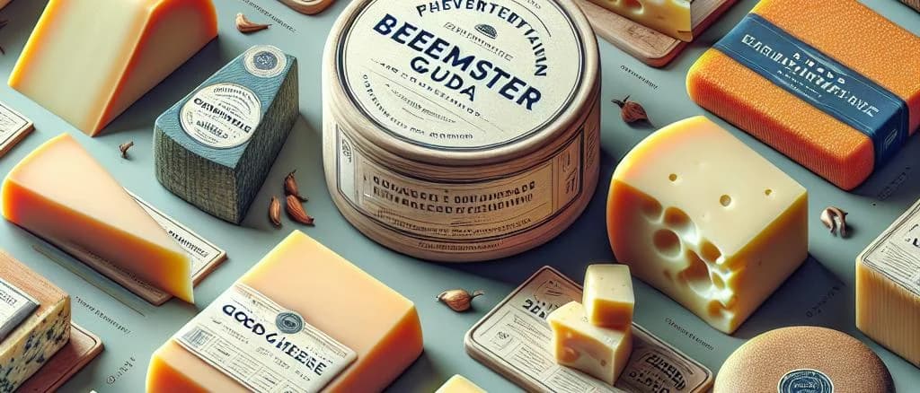 Assorted Beemster cheese variations with natural backgrounds