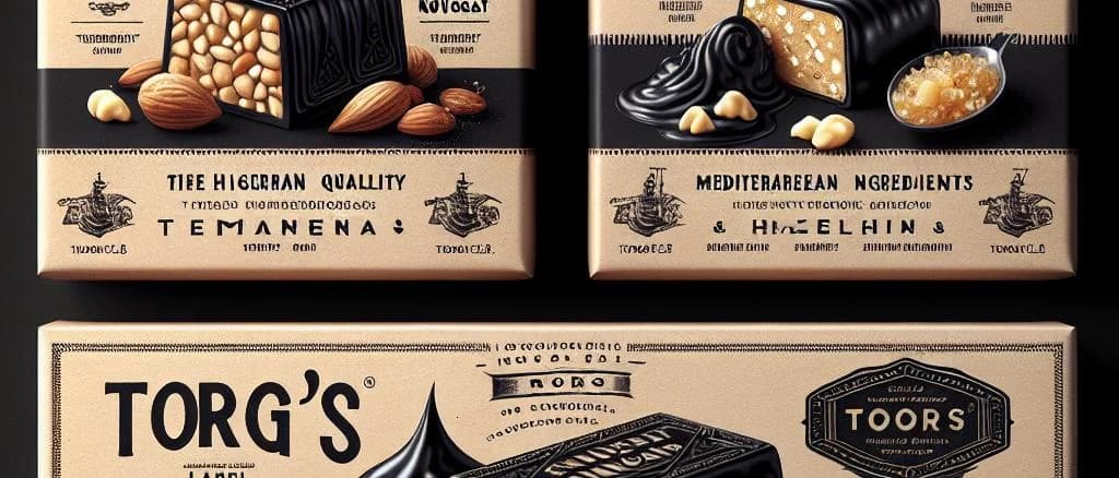 black nougat variations with elegant packaging