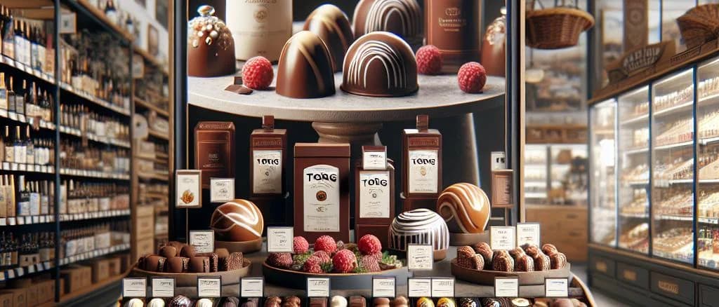 Assorted bonbons in various vibrant packaging against a neutral background