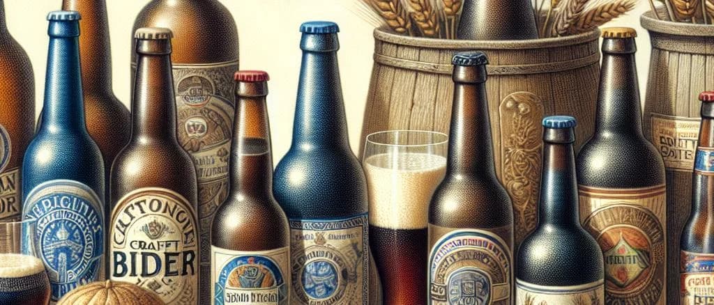 Various bottles of Brittany Beers with different label designs and packaging options