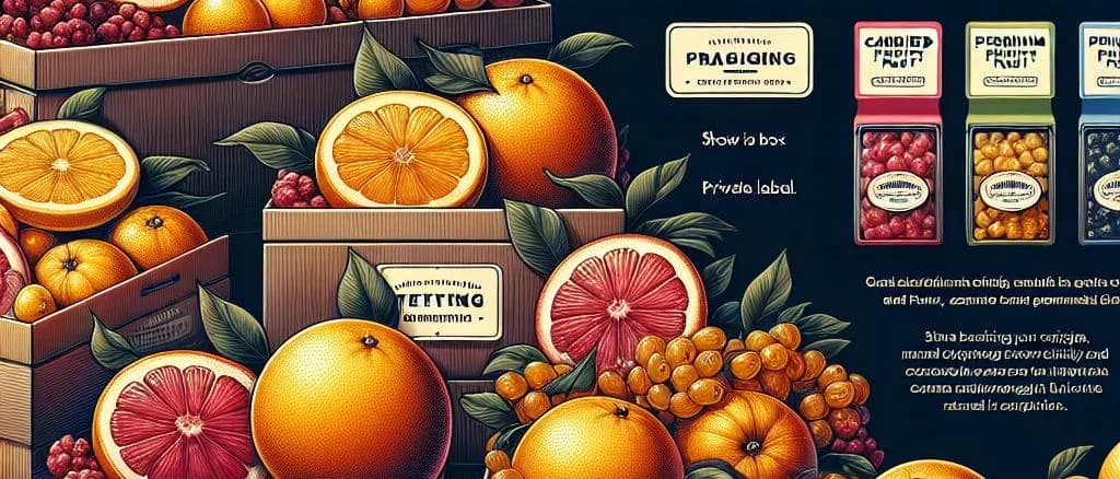 Assorted candied fruit varieties on a rustic wooden background with colorful packaging