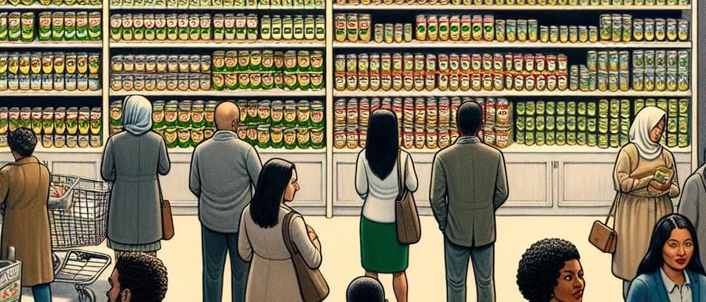 Canned cucumber varieties on assorted backgrounds with diverse packaging options