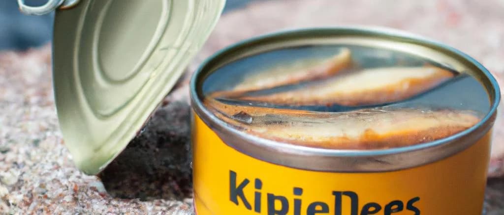 assorted canned kippers with various packaging options on a wooden table