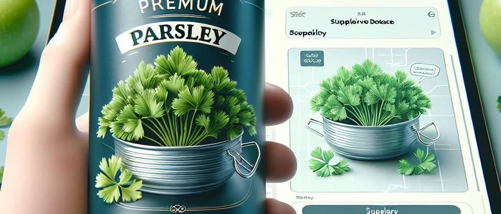 Canned parsley variations with colorful labels and vibrant background