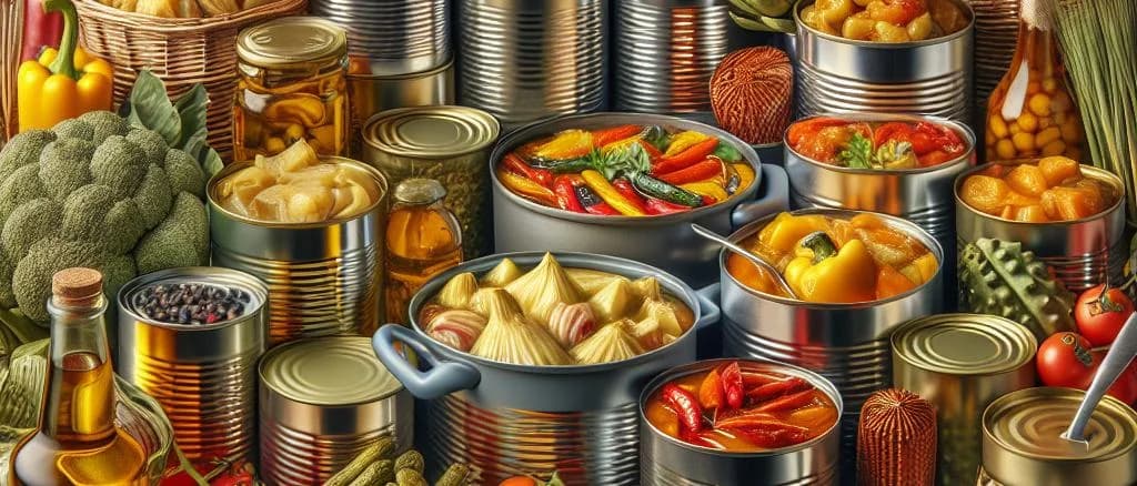 Canned vegetables assortment showcasing variety and sustainable packaging