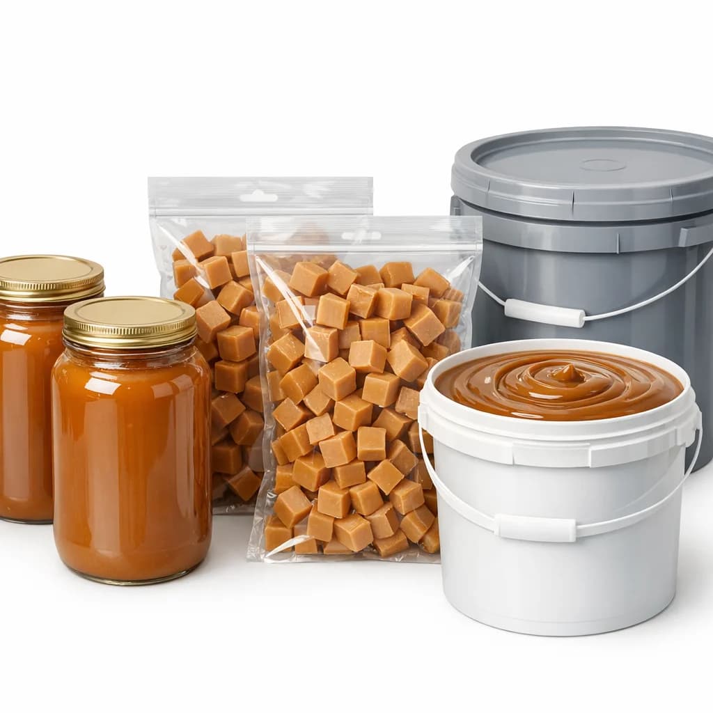 Premium caramel in bulk packaging for B2B procurement and sourcing