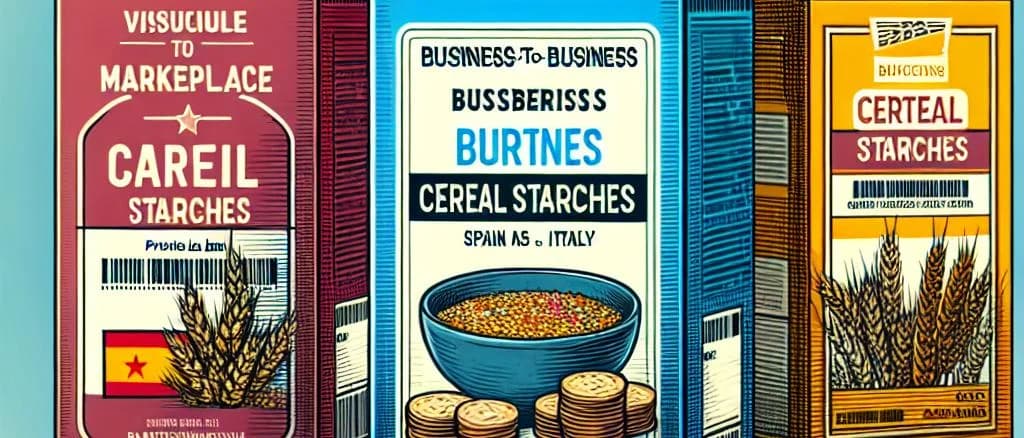 Assorted cereal starch packaging with various textures and colors