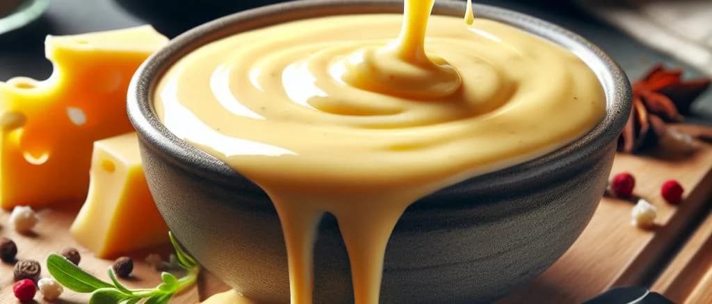 cheese sauce varieties with packaging and background