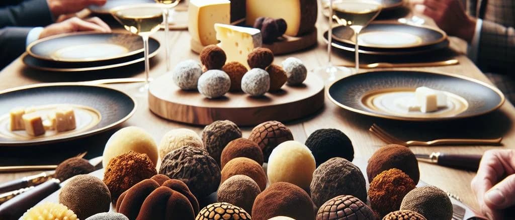 truffle-infused_cheese_varieties_on_wooden_board