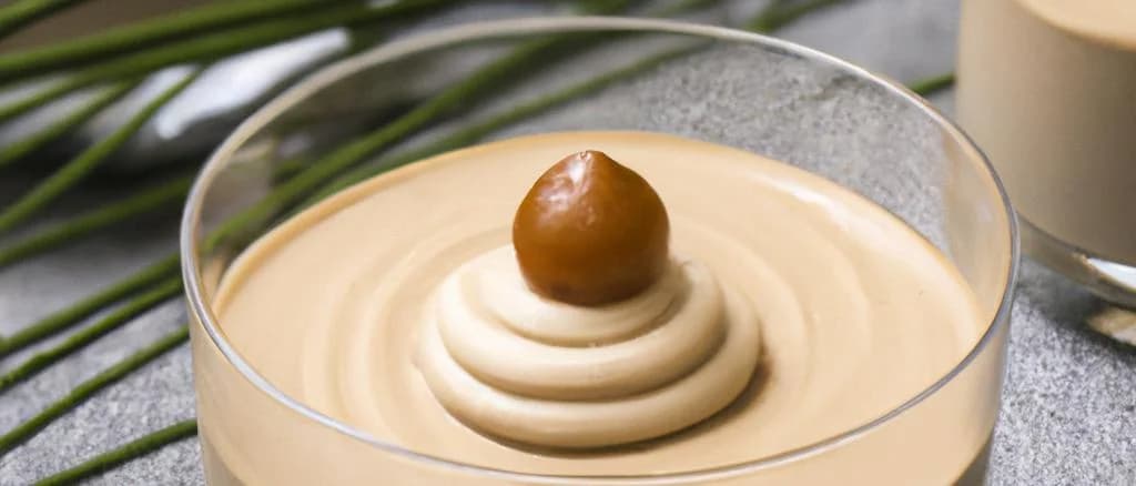 chestnut mousses in various packaging designs on a rustic wooden table