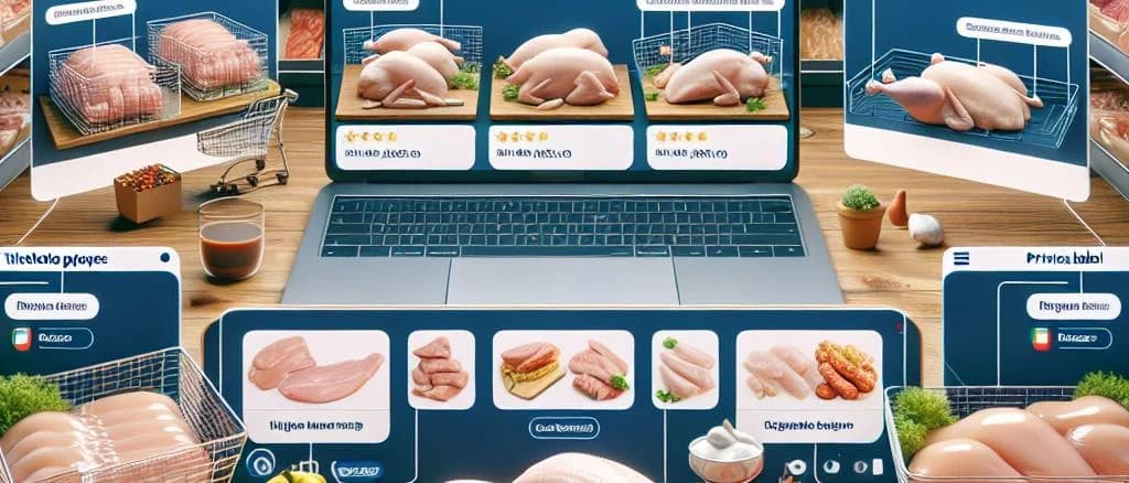 Variety of chicken breast cuts on a wooden board