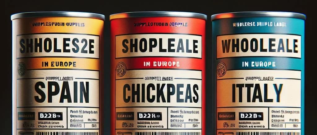 Chickpeas packaging variations on a rustic wooden background