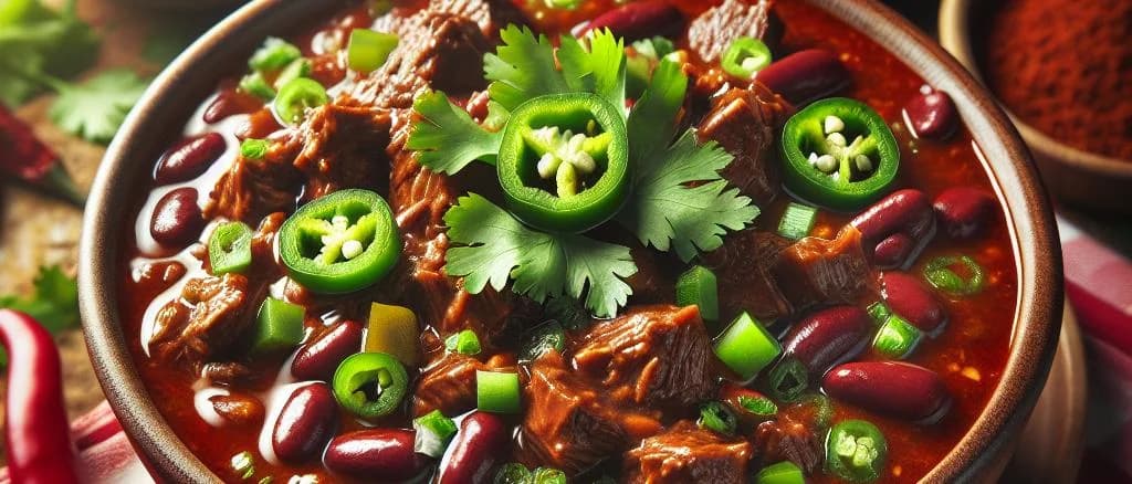 Chili Con Carne in varied packaging options with rustic background