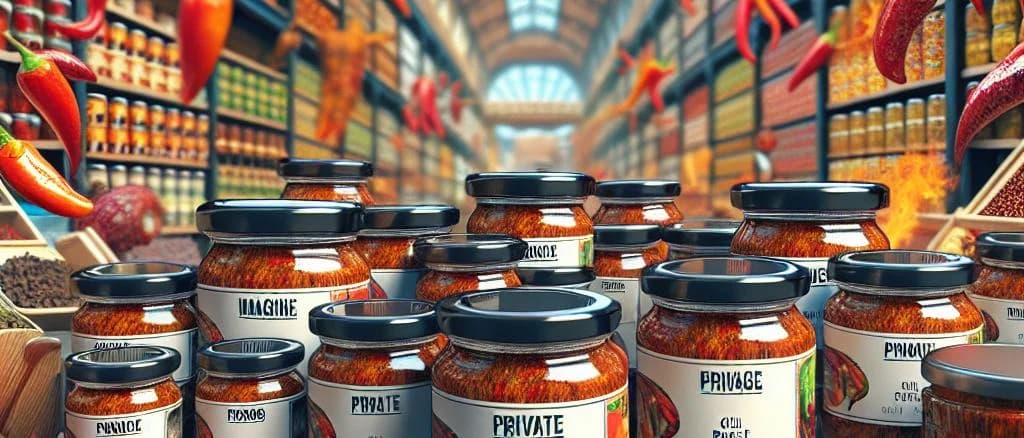 variety of chili paste jars with diverse packaging and backgrounds