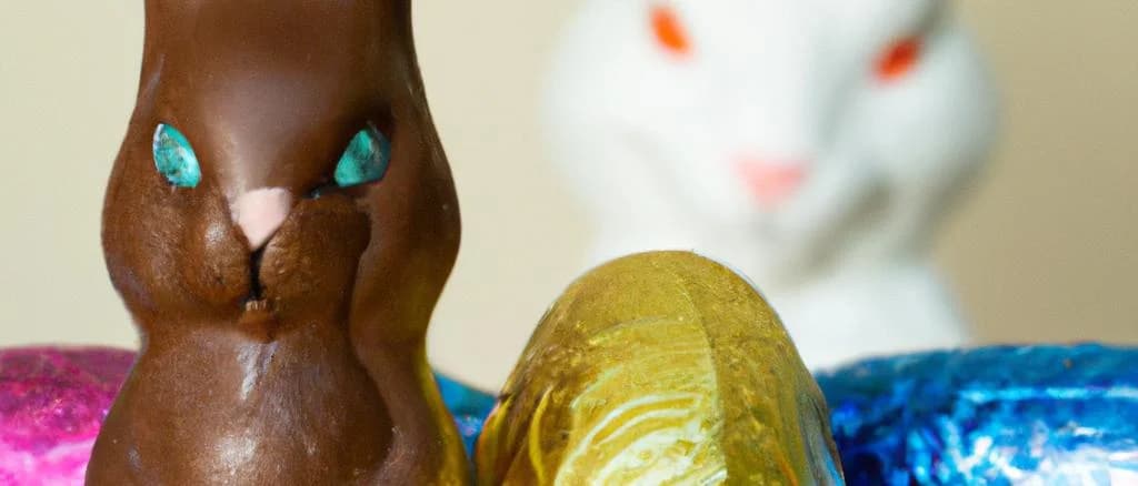 chocolate rabbit variations on different backgrounds