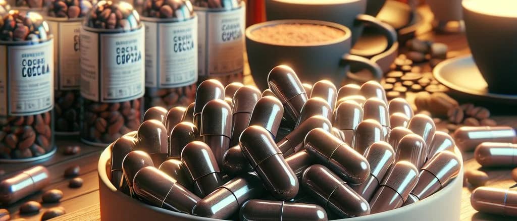 assortment of cocoa capsules with varied packaging on minimalistic background