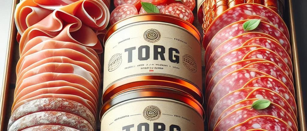 Assorted high-quality cooked meats on wooden board