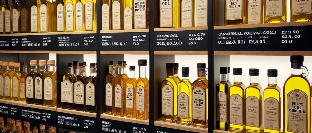 Assorted corn oil bottles with vibrant labels on a wooden background