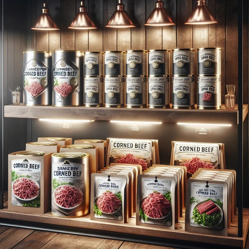 assorted corned beef packaging options for bulk and wholesale sourcing