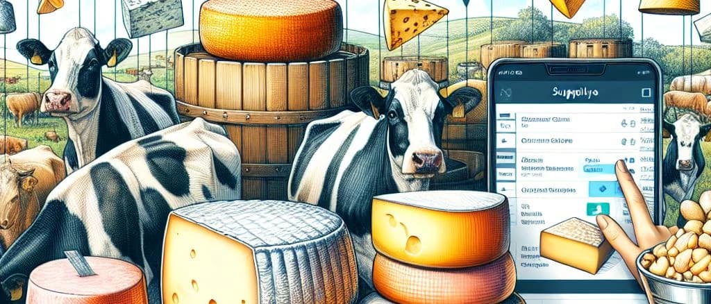 varieties of cow cheese displayed with different packaging options