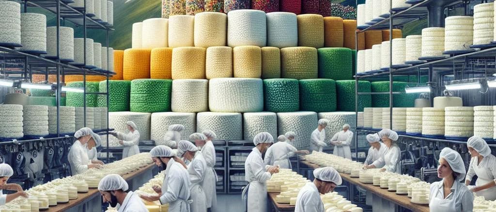 Assorted cream cheese varieties with colorful packaging on a wooden background