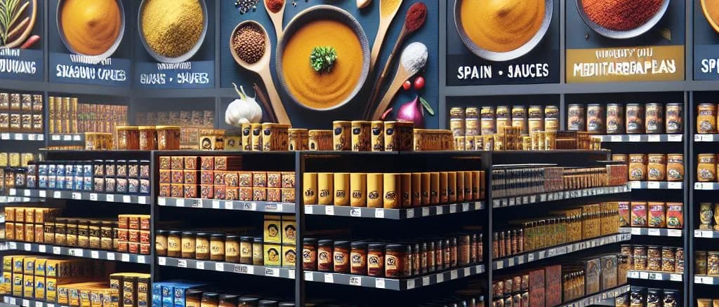 Various curry dishes in vibrant packaging with different spice levels