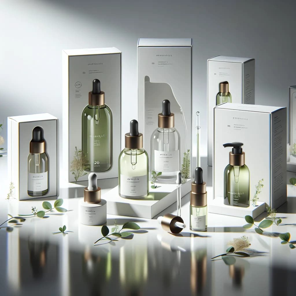 eco-friendly cuticle oil packaging with three product variations on a clean white background