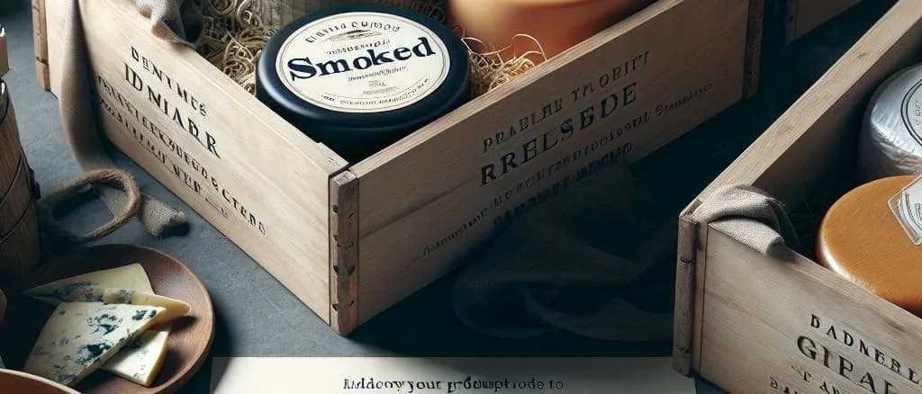 Assorted Danish cheeses with different textures and colors on a wooden board