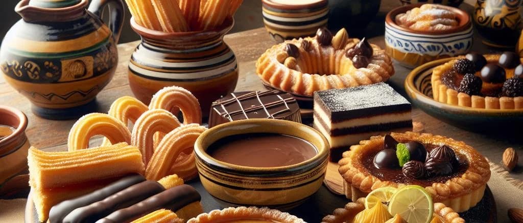 Assorted gourmet desserts with elegant packaging, set against a minimalist backdrop