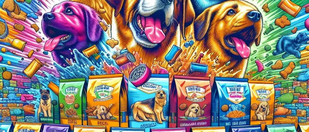 assorted dog food varieties with customizable packaging options