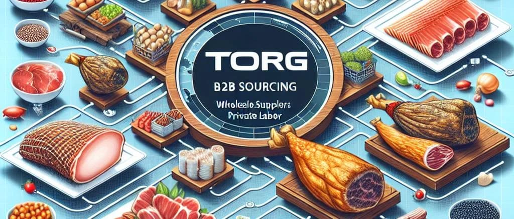 Variety of dried hams on wooden background with rustic packaging