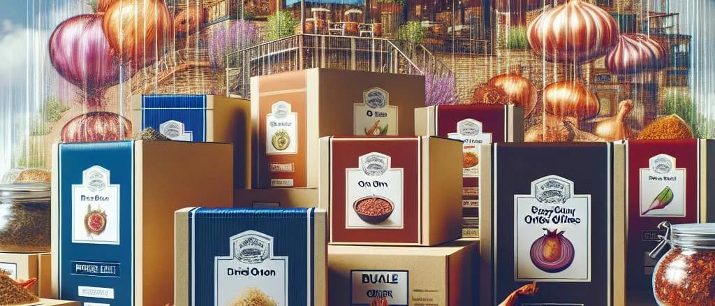 Dry onion variations on neutral background