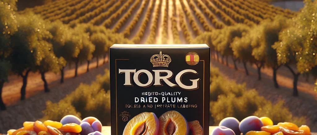 dried plums packaging variations on natural background