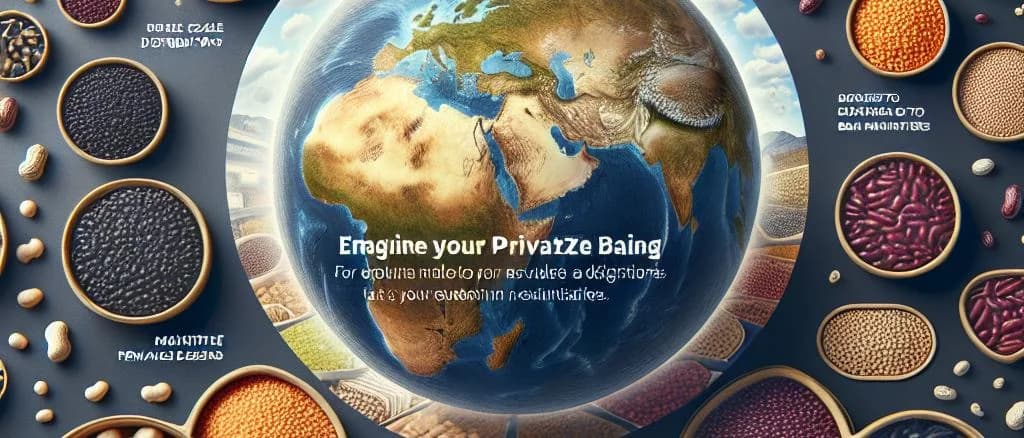 Three varieties of packaged dry beans with customized labeling