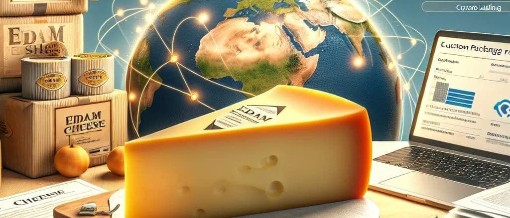 various types of Edam cheese on wooden board