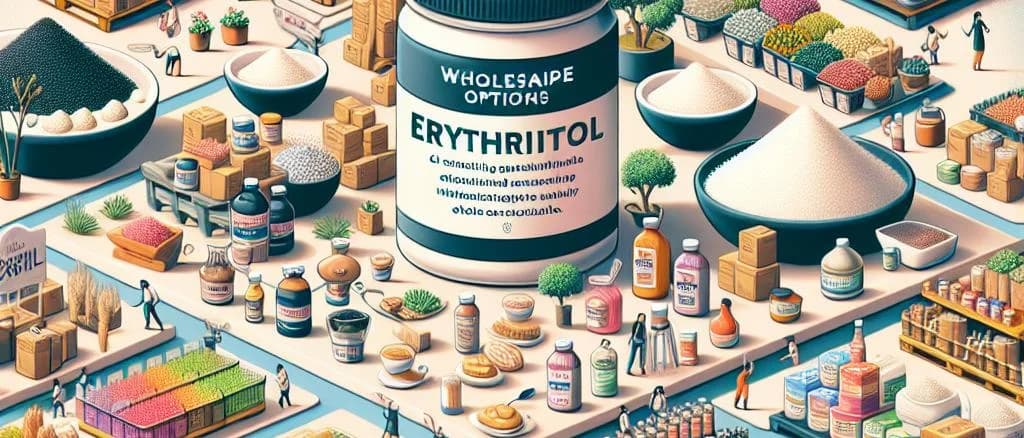 various erythritol packaging on neutral background