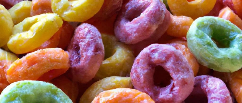 variety of filled cereals in colorful packaging on a rustic wooden background