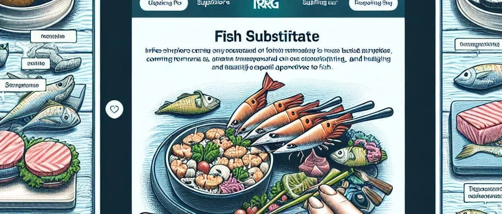 Assorted fish substitute products with diverse packaging on a clean background