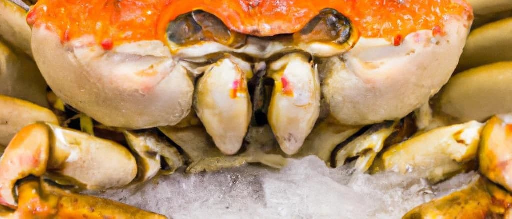 Flaked crab in maritime-style packaging with various seafood options