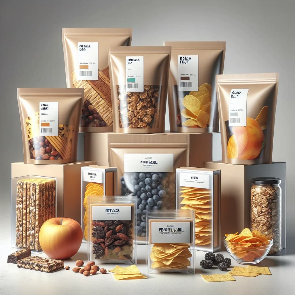 assorted packaged food snacks on a clean, professional backdrop for B2B sourcing