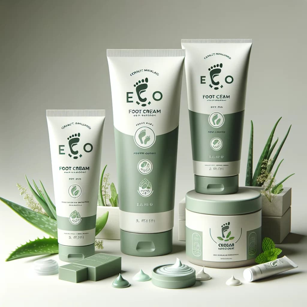 luxury foot cream packaging with variations for wholesale and private label buyers