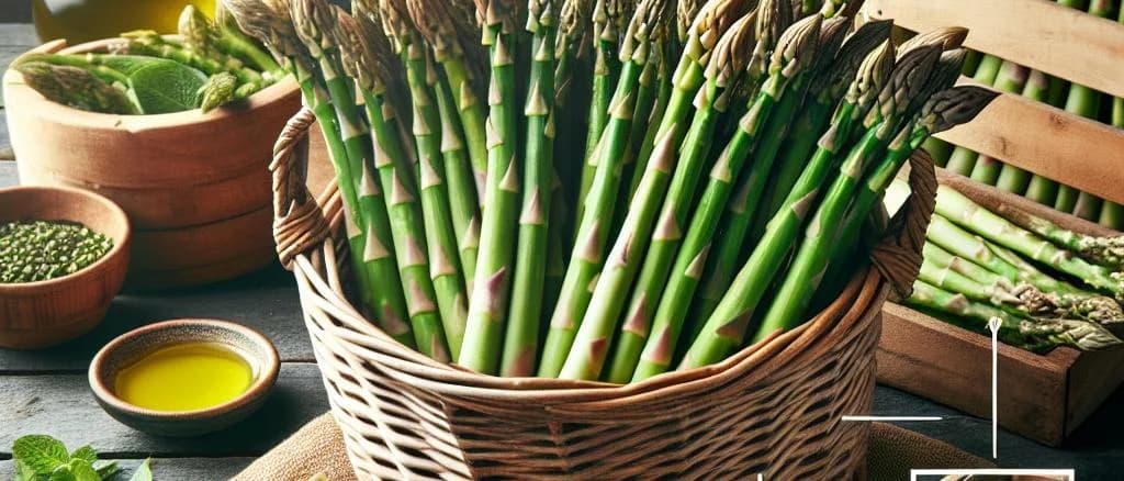 fresh asparagus variations with different packaging and background settings