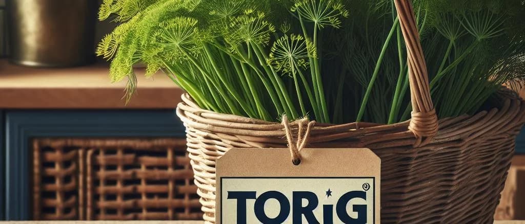 fresh dill sprigs on vibrant green backdrop with assorted packaging designs