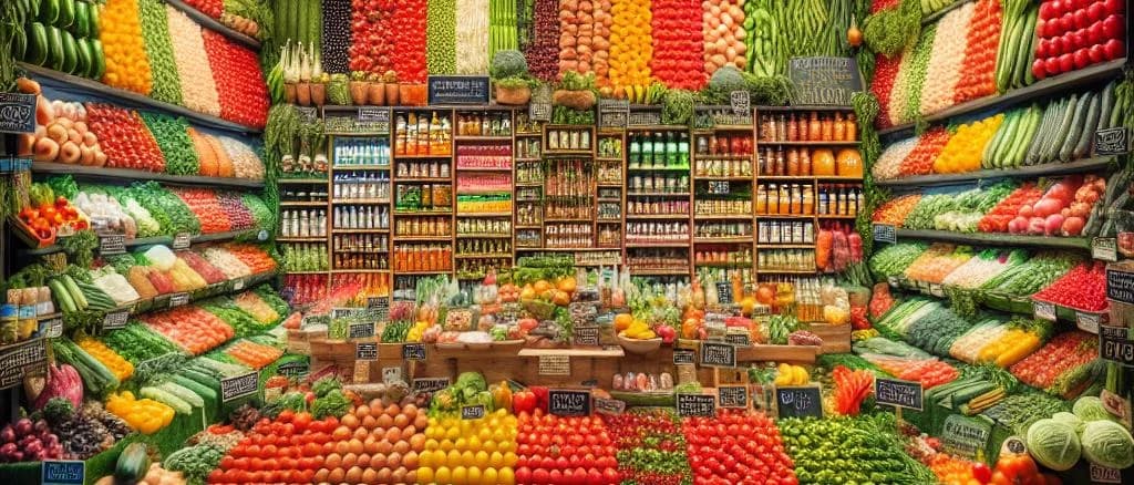 fresh vegetables assortment with natural packaging and vibrant colors